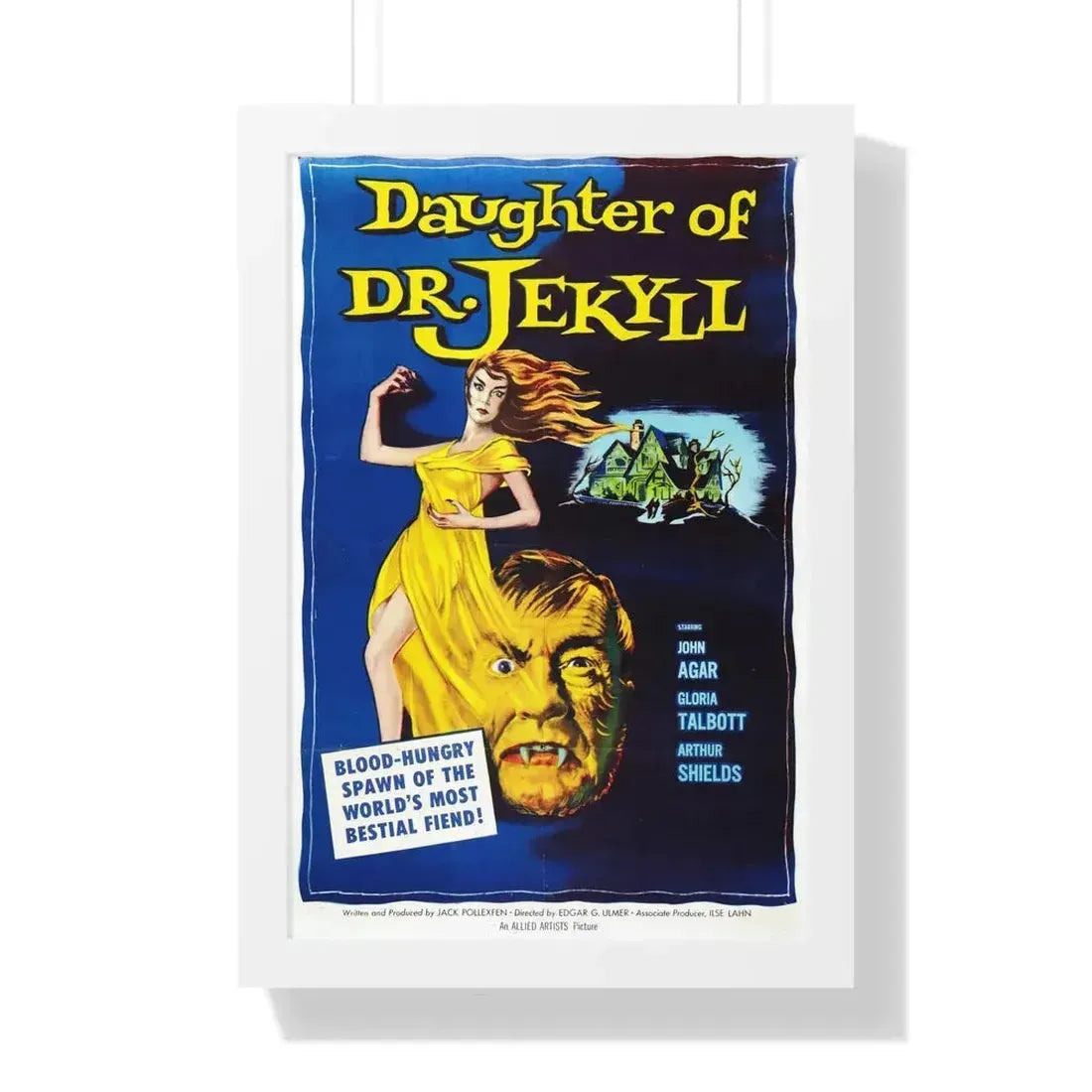 DAUGHTER OF DR. JEKYLL 1957 - Framed Movie Poster 16″ x 24″ White - The Sticker Space