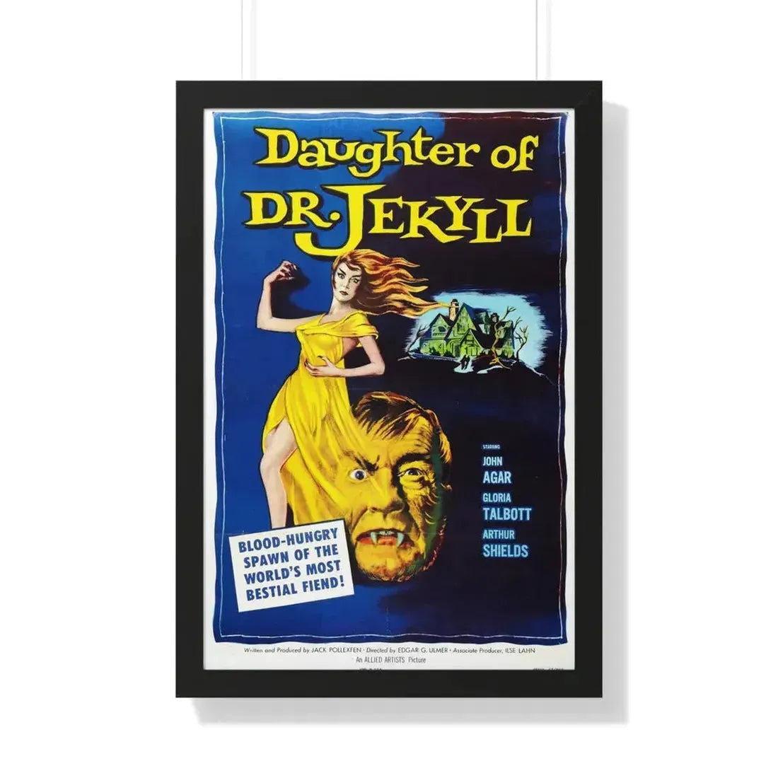 DAUGHTER OF DR. JEKYLL 1957 - Framed Movie Poster 20" x 30" Black - The Sticker Space