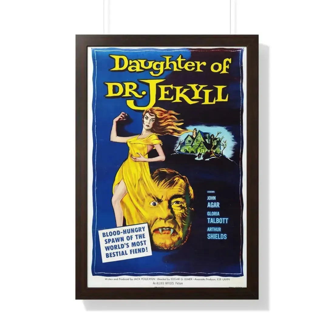 DAUGHTER OF DR. JEKYLL 1957 - Framed Movie Poster 20" x 30" Walnut - The Sticker Space