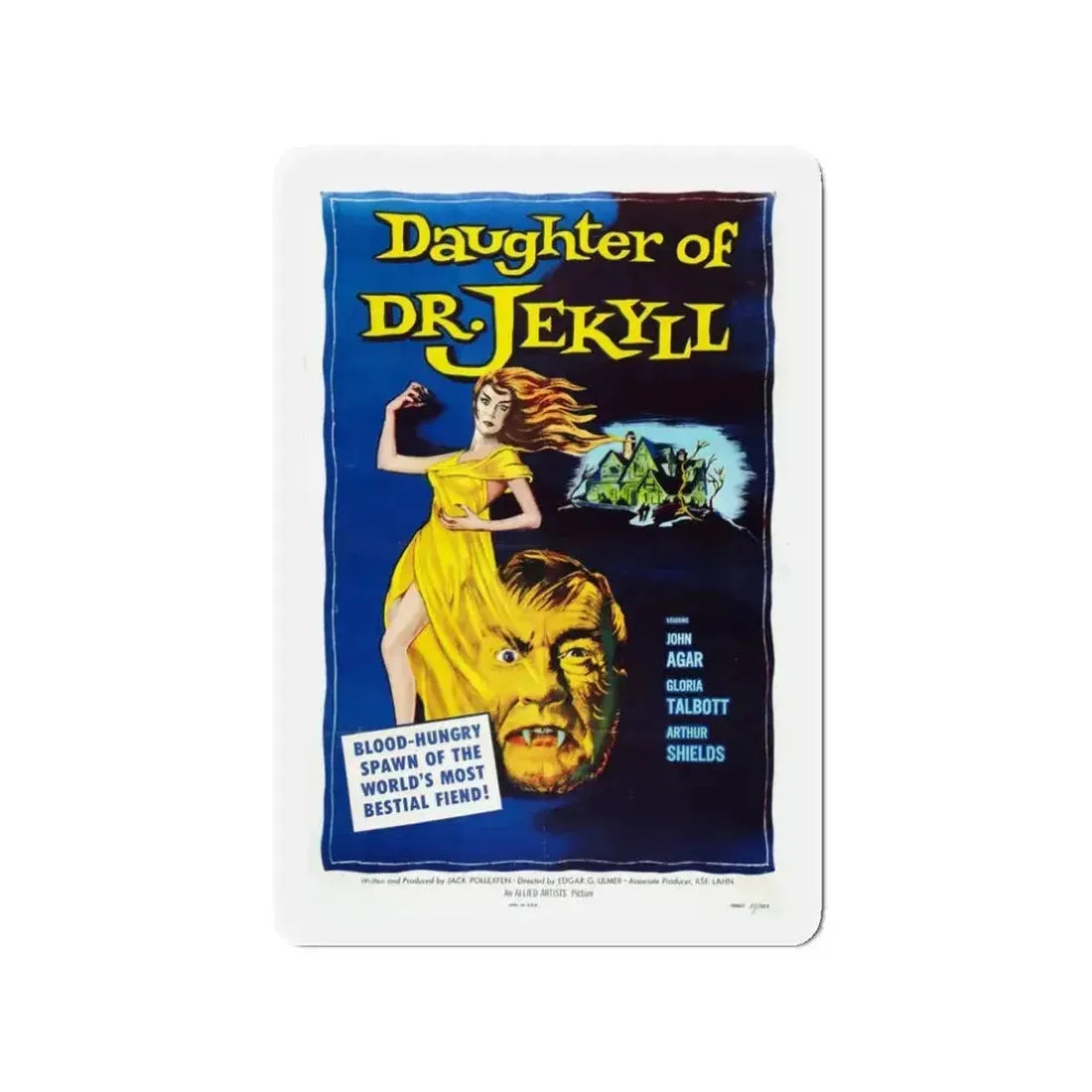 DAUGHTER OF DR. JEKYLL 1957 Movie Poster - Refrigerator Magnet - The Sticker Space