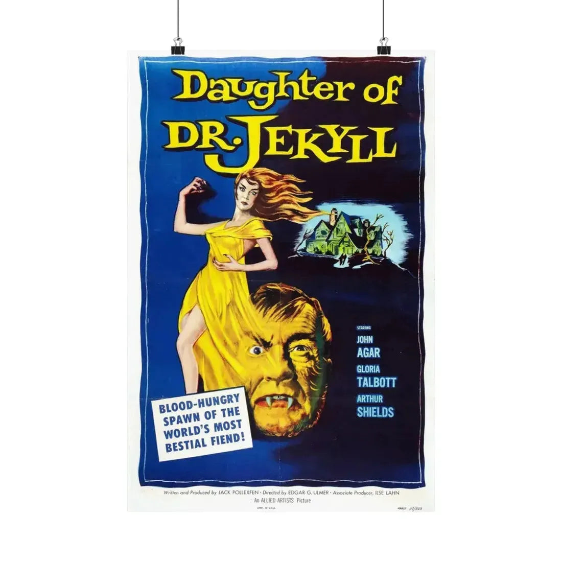 DAUGHTER OF DR. JEKYLL 1957 - Paper Movie Poster 16″ x 24″ Matte - The Sticker Space