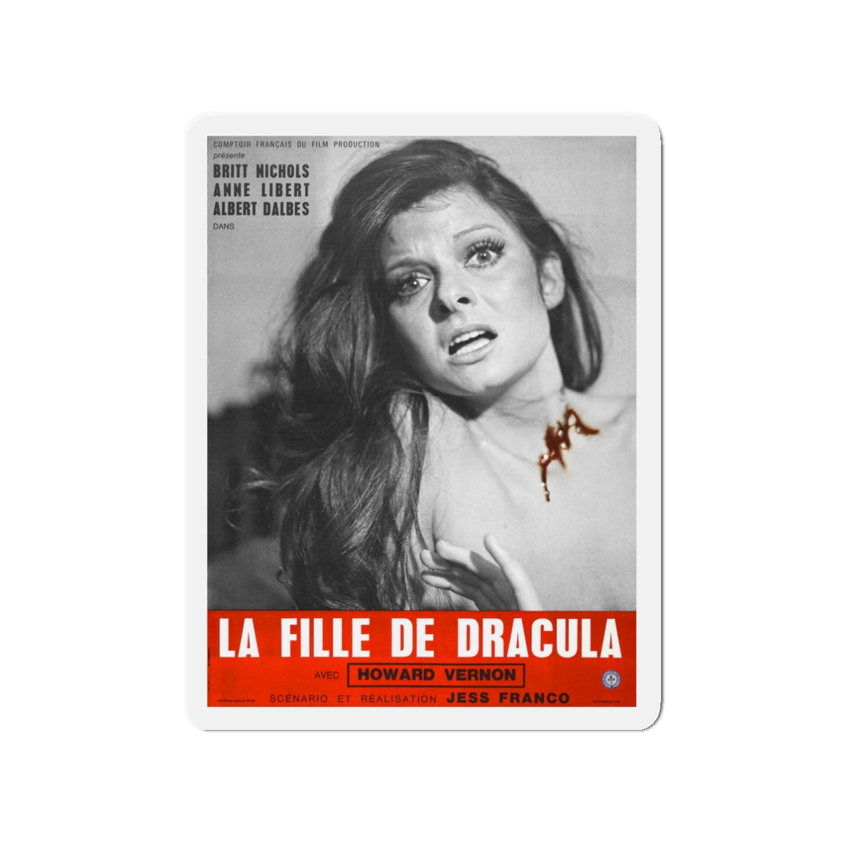 DAUGHTER OF DRACULA 1972 Movie Poster - Die-Cut Magnet-3" x 3"-The Sticker Space