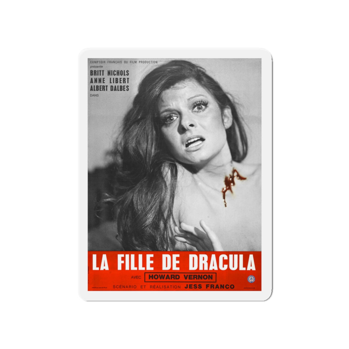 DAUGHTER OF DRACULA 1972 Movie Poster - Die-Cut Magnet-4" x 4"-The Sticker Space