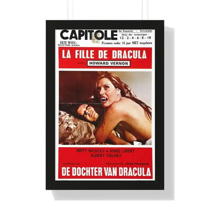 DAUGHTER OF DRACULA (BELGIAN) 1972 - Framed Movie Poster 16″ x 24″ Black - The Sticker Space