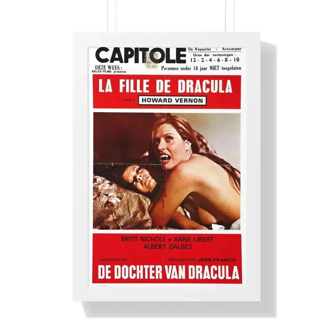 DAUGHTER OF DRACULA (BELGIAN) 1972 - Framed Movie Poster - The Sticker Space