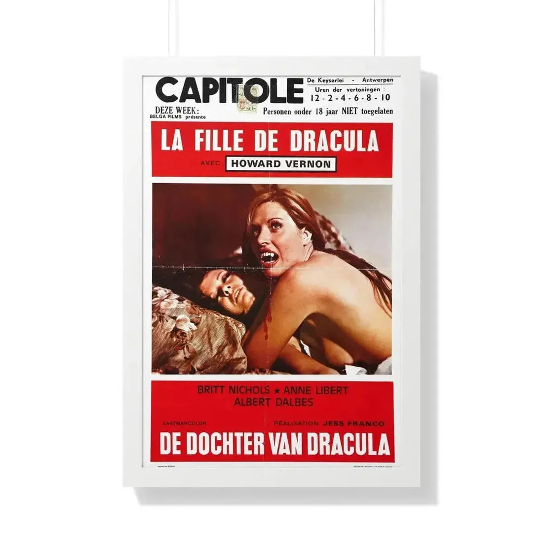 DAUGHTER OF DRACULA (BELGIAN) 1972 - Framed Movie Poster - The Sticker Space