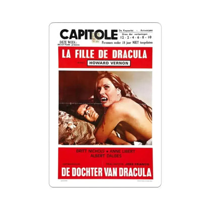 DAUGHTER OF DRACULA (BELGIAN) 1972 Movie Poster - STICKER Vinyl Kiss-Cut Decal 2 Inch White - The Sticker Space