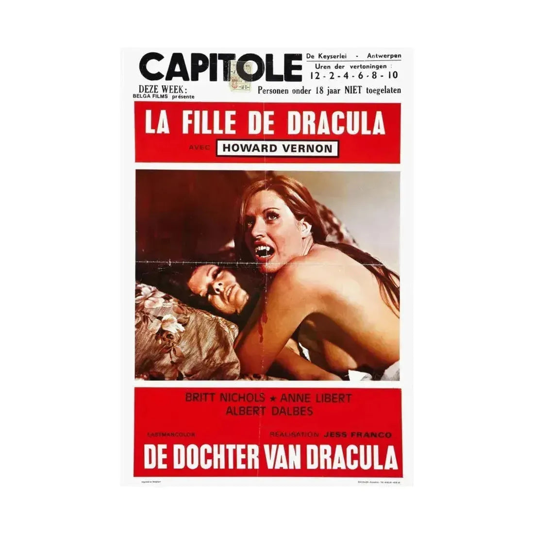 DAUGHTER OF DRACULA (BELGIAN) 1972 - Paper Movie Poster - The Sticker Space