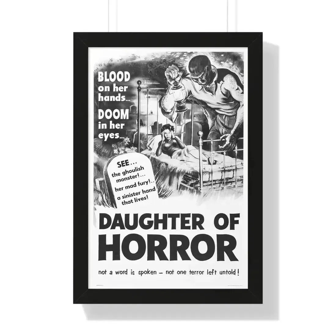 DAUGHTER OF HORROR (DEMENTIA) 1955 - Framed Movie Poster 16″ x 24″ Black - The Sticker Space