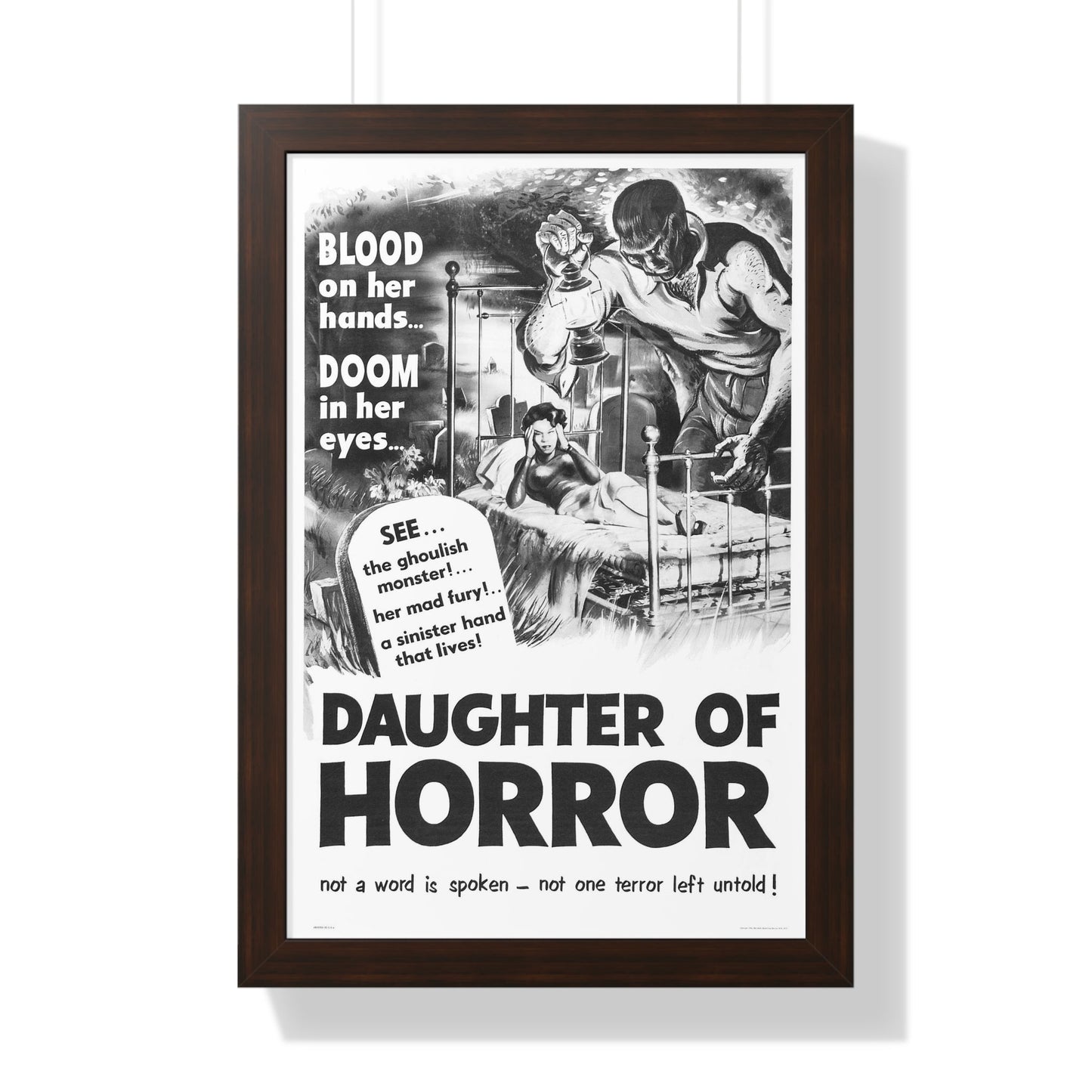 DAUGHTER OF HORROR (DEMENTIA) 1955 - Framed Movie Poster-16″ x 24″-The Sticker Space