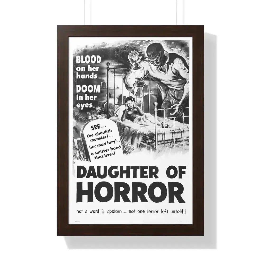 DAUGHTER OF HORROR (DEMENTIA) 1955 - Framed Movie Poster 16″ x 24″ Walnut - The Sticker Space