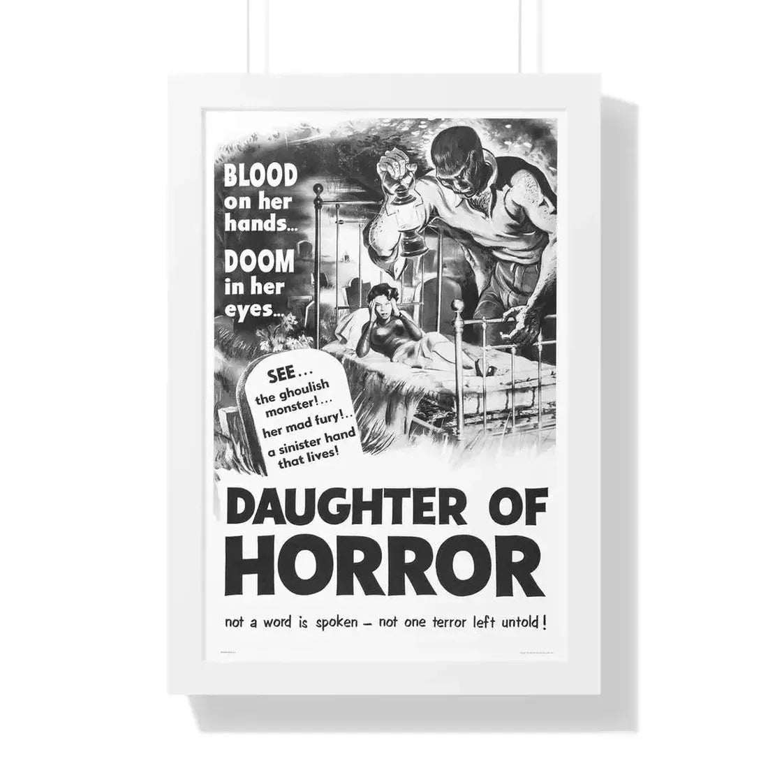 DAUGHTER OF HORROR (DEMENTIA) 1955 - Framed Movie Poster 16″ x 24″ White - The Sticker Space