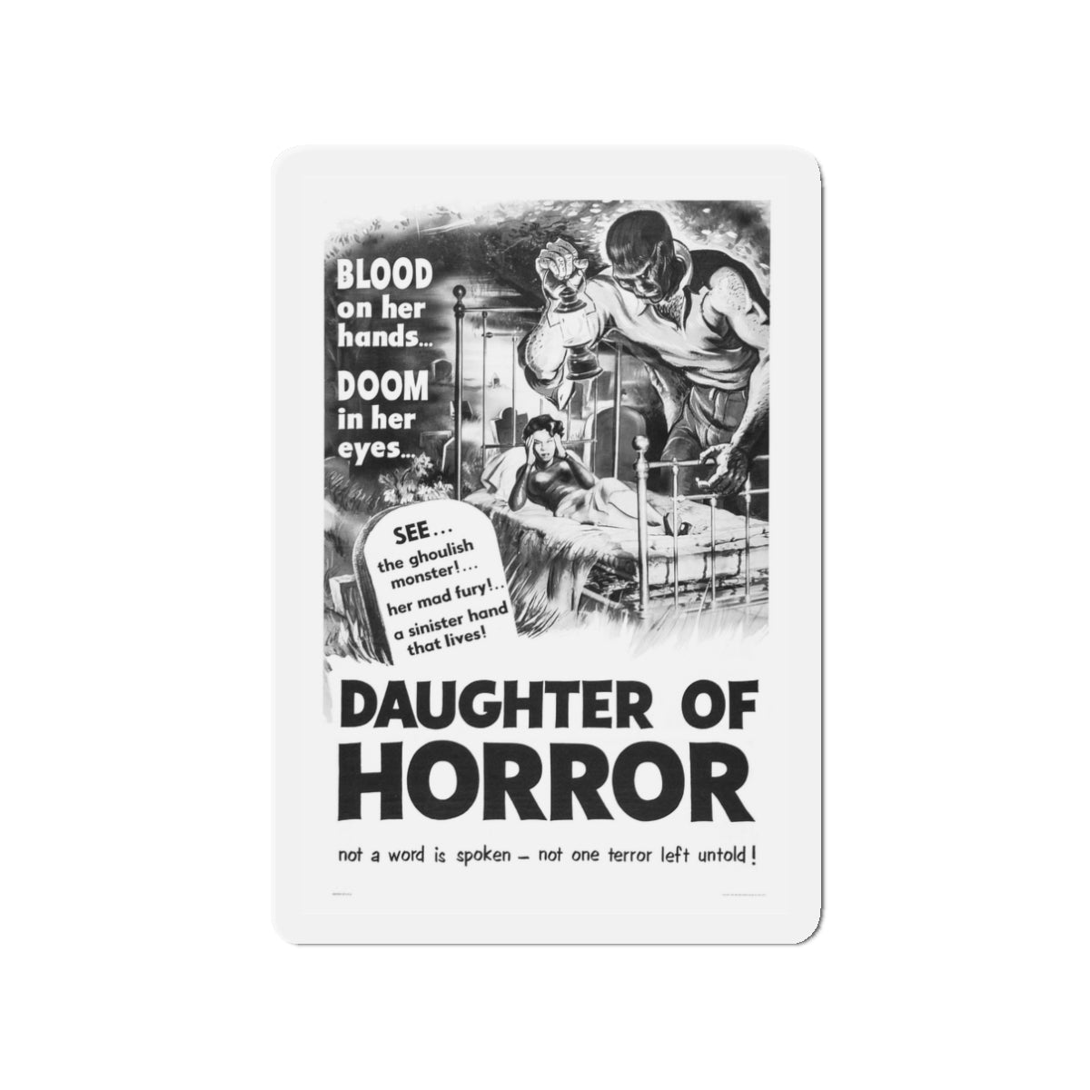 DAUGHTER OF HORROR (DEMENTIA) 1955 Movie Poster - Die-Cut Magnet-3" x 3"-The Sticker Space