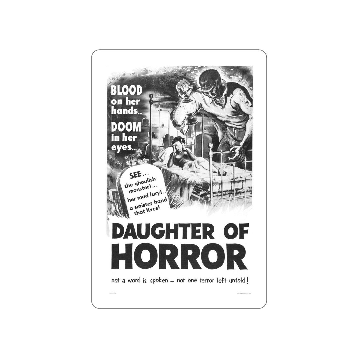 DAUGHTER OF HORROR (DEMENTIA) 1955 Movie Poster STICKER Vinyl Die-Cut Decal-5 Inch-The Sticker Space