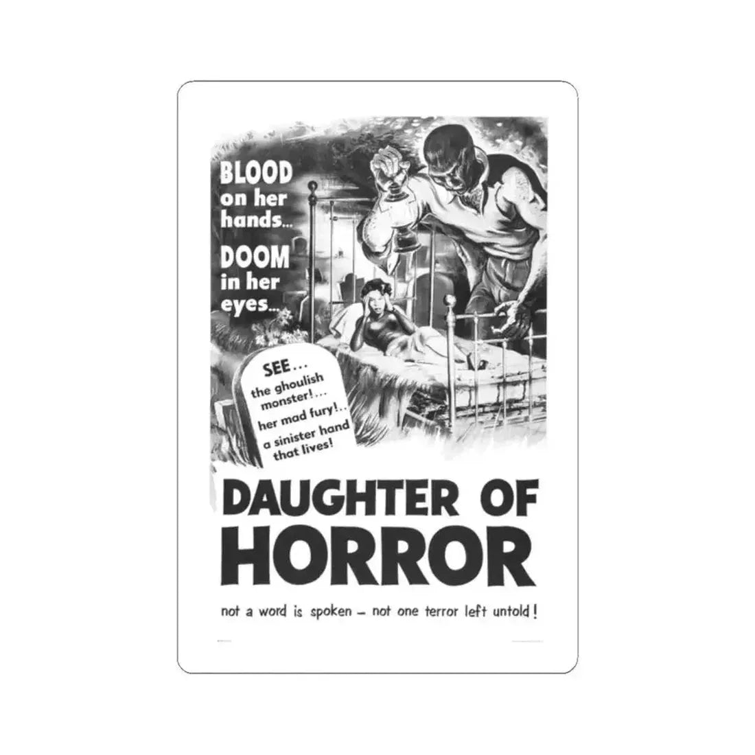 DAUGHTER OF HORROR (DEMENTIA) 1955 Movie Poster - STICKER Vinyl Kiss-Cut Decal 2 Inch White - The Sticker Space