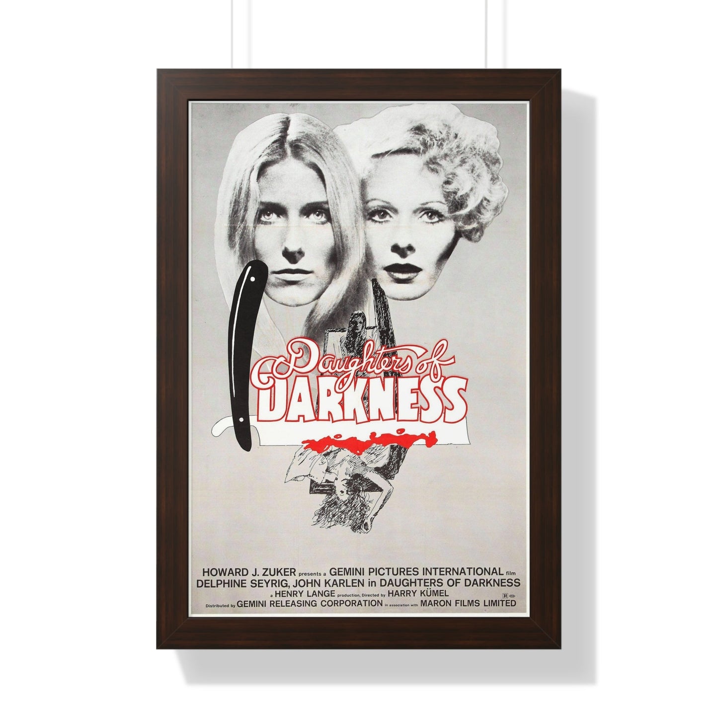 DAUGHTERS OF DARKNESS 1971 - Framed Movie Poster-16″ x 24″-The Sticker Space