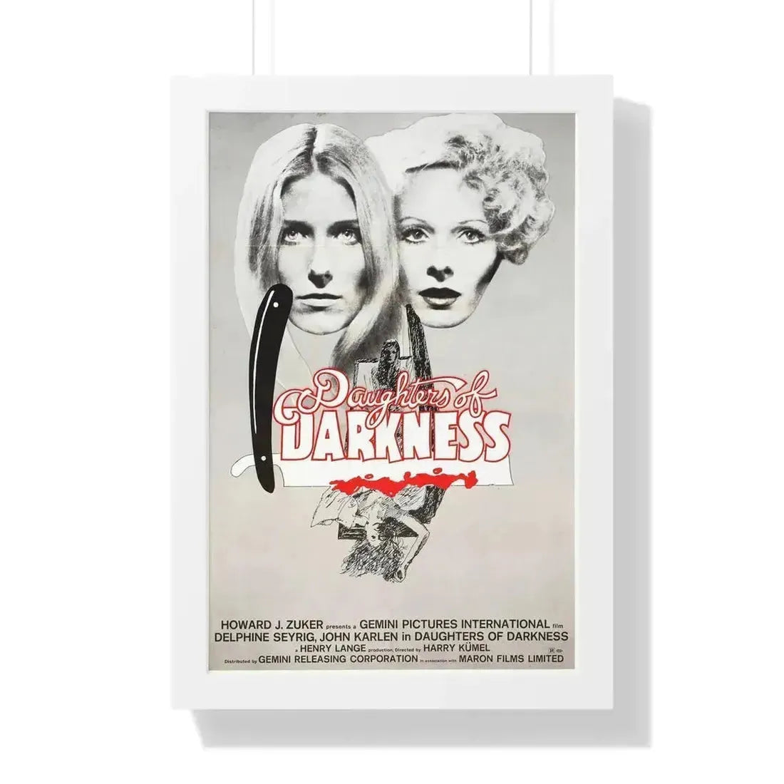 DAUGHTERS OF DARKNESS 1971 - Framed Movie Poster 16″ x 24″ White - The Sticker Space