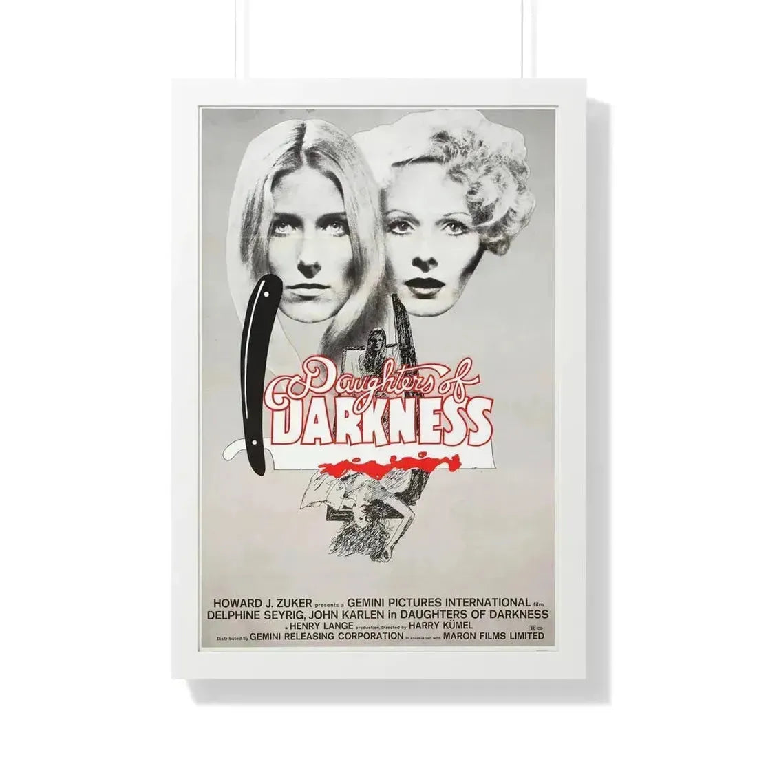 DAUGHTERS OF DARKNESS 1971 - Framed Movie Poster 20" x 30" White - The Sticker Space