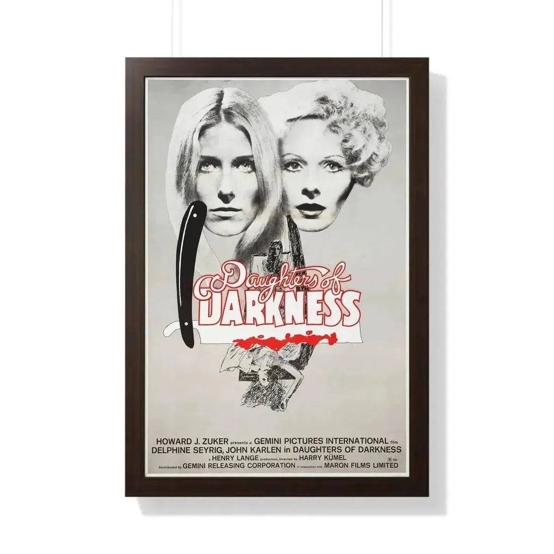 DAUGHTERS OF DARKNESS 1971 - Framed Movie Poster - The Sticker Space
