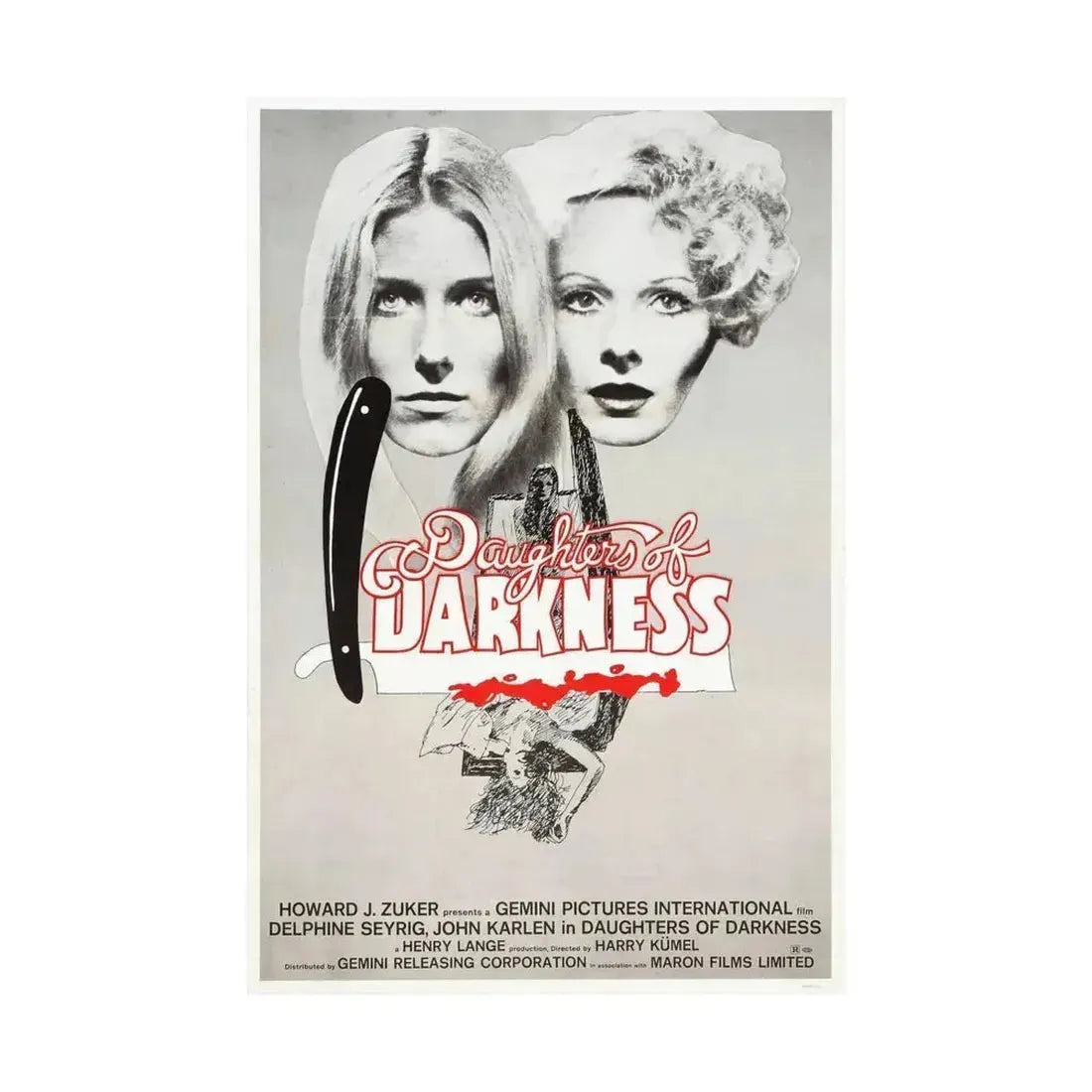 DAUGHTERS OF DARKNESS 1971 - Paper Movie Poster - The Sticker Space