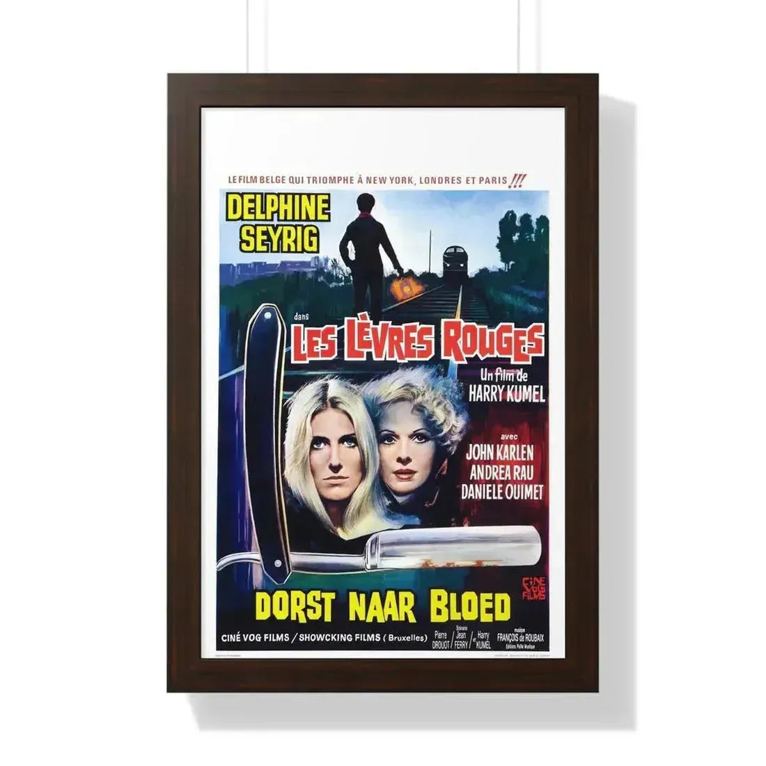 DAUGHTERS OF DARKNESS (BELGIAN) 1971 - Framed Movie Poster 16″ x 24″ Walnut - The Sticker Space