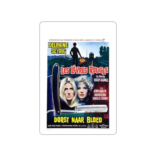 DAUGHTERS OF DARKNESS (BELGIAN) 1971 Movie Poster STICKER Vinyl Die-Cut Decal 2 Inch - The Sticker Space