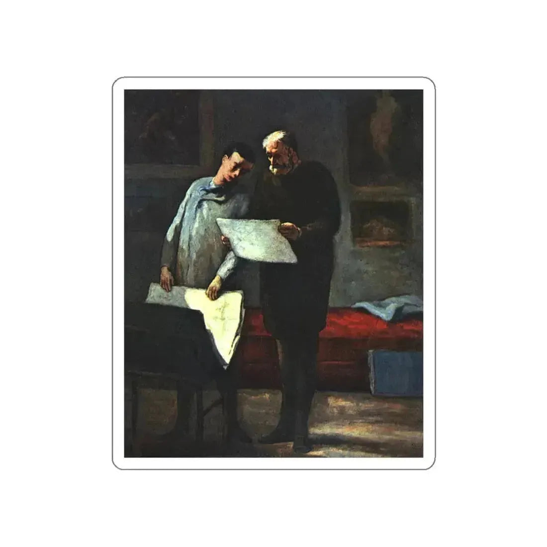 DAUMIER, Honore - 004 (Artwork) STICKER Vinyl Die-Cut Decal White Die-Cut 3 Inch - The Sticker Space