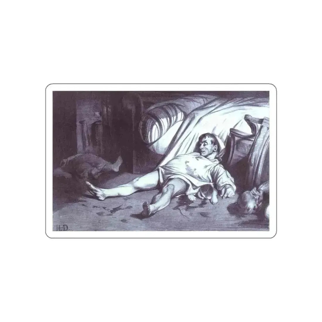DAUMIER, Honore - 23 (Artwork) STICKER Vinyl Die-Cut Decal White Die-Cut 5 Inch - The Sticker Space
