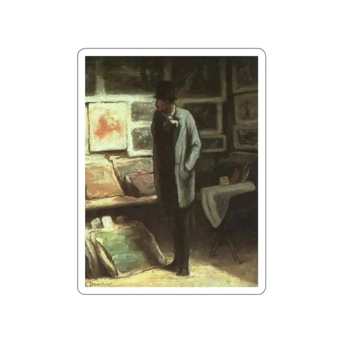 DAUMIER, Honore - The print collecto (Artwork) STICKER Vinyl Die-Cut Decal White Die-Cut 4 Inch - The Sticker Space