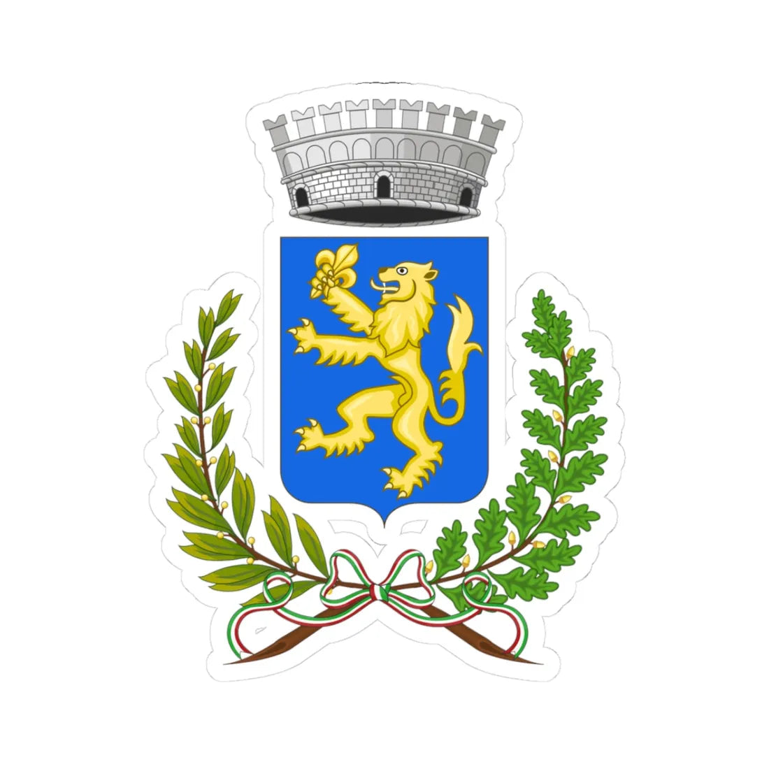 Davagna-Stemma (Italy) (Coat of Arms) STICKER Vinyl Kiss-Cut Decal 3 Inch White - The Sticker Space