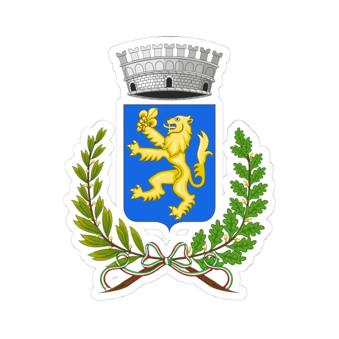 Davagna-Stemma (Italy) (Coat of Arms) STICKER Vinyl Kiss-Cut Decal 4 Inch White - The Sticker Space