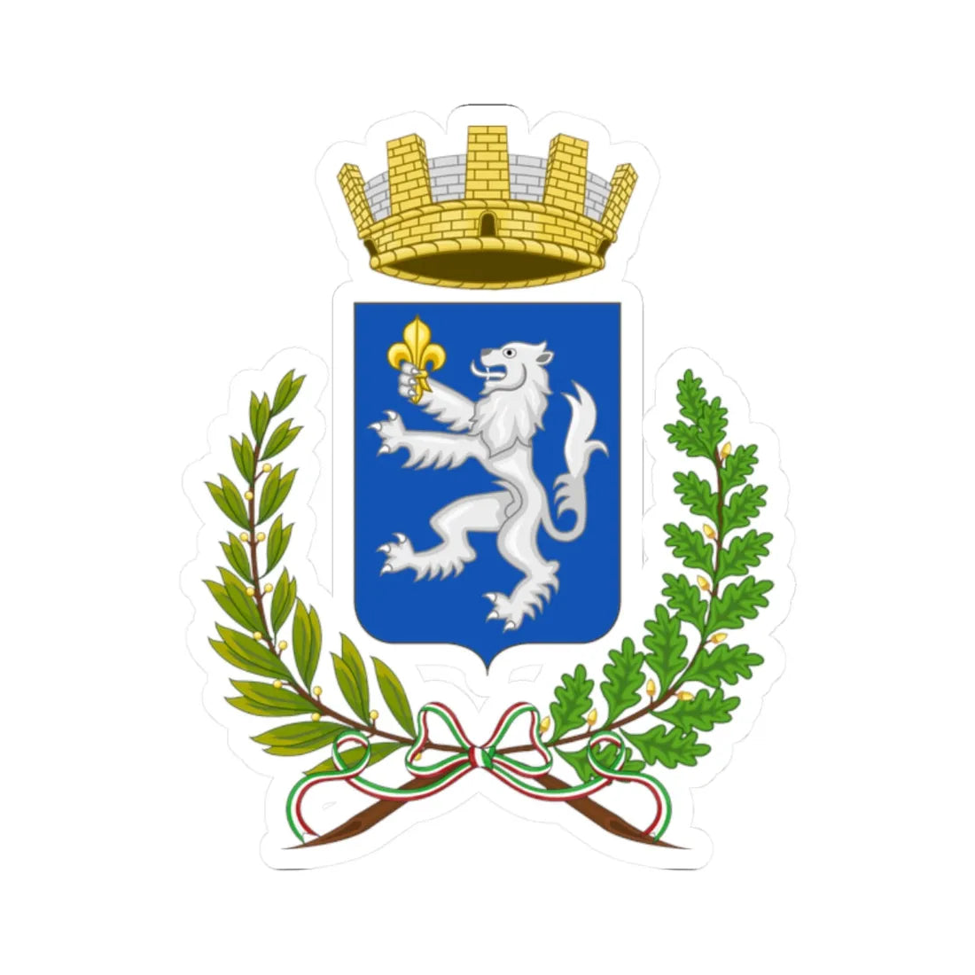 Davagna-Stemma2 (Italy) (Coat of Arms) STICKER Vinyl Kiss-Cut Decal 2 Inch White - The Sticker Space