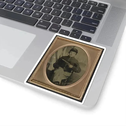 David Potts in Union Cavalry Uniform, With Revolver, in Front of Painted Background (U.S. Civil War) STICKER Vinyl Kiss-Cut Decal - The Sticker Space