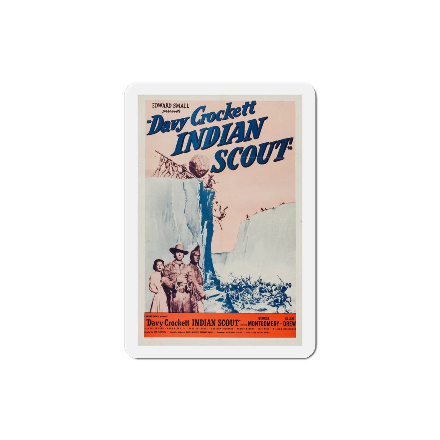 Davy Crockett Indian Scout 1950 Movie Poster Die-Cut Magnet-3 Inch-The Sticker Space