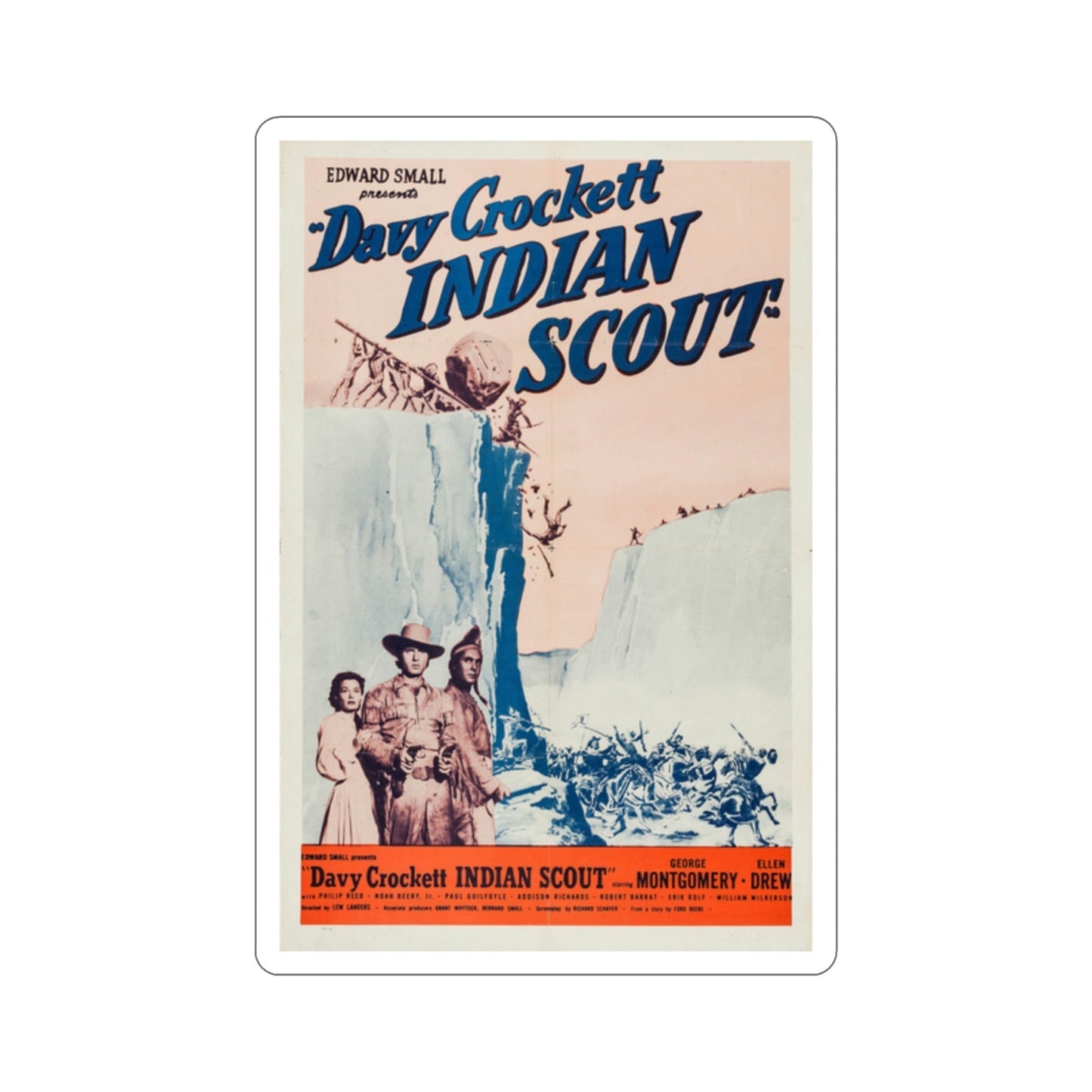 Davy Crockett Indian Scout 1950 Movie Poster STICKER Vinyl Die-Cut Decal-2 Inch-The Sticker Space