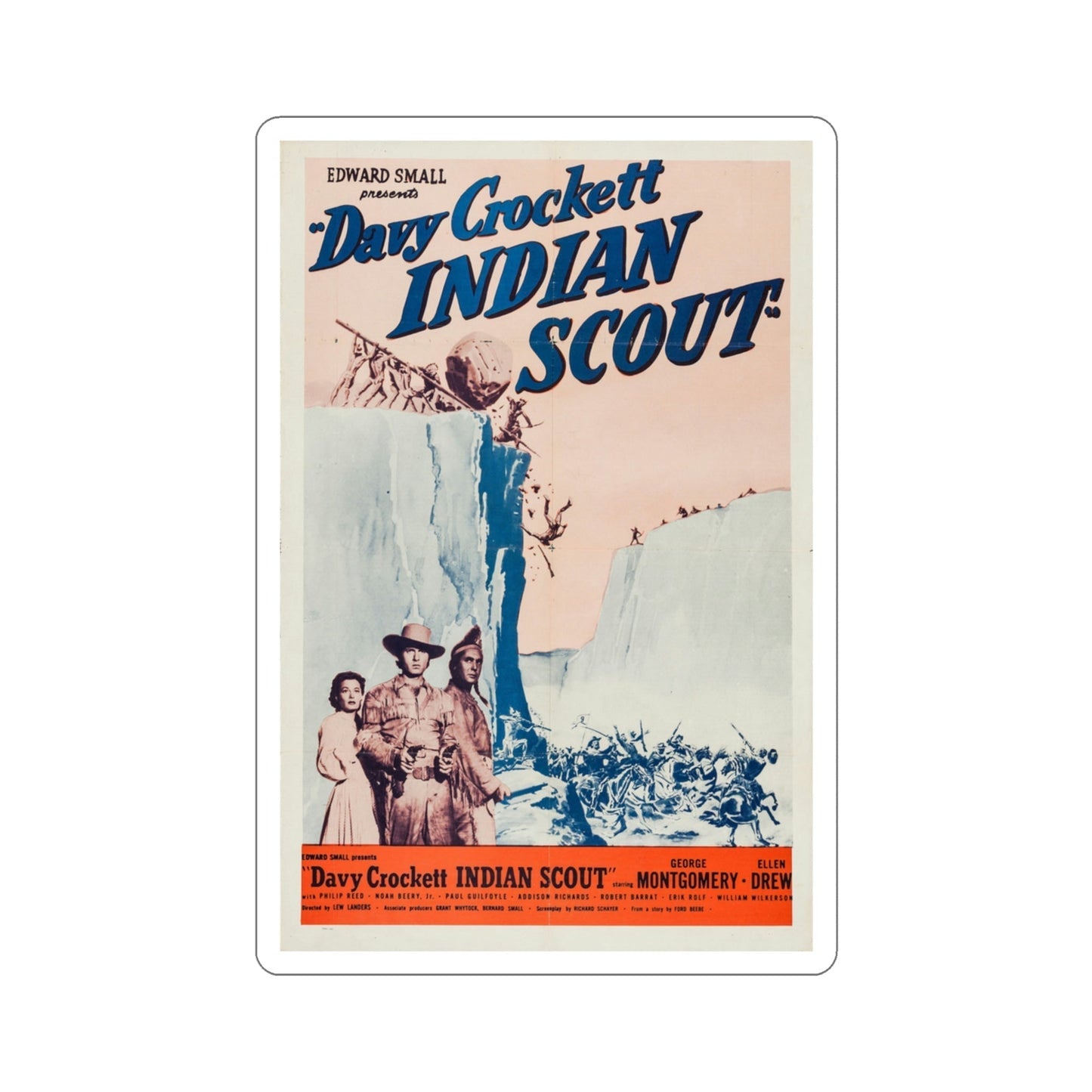 Davy Crockett Indian Scout 1950 Movie Poster STICKER Vinyl Die-Cut Decal-3 Inch-The Sticker Space