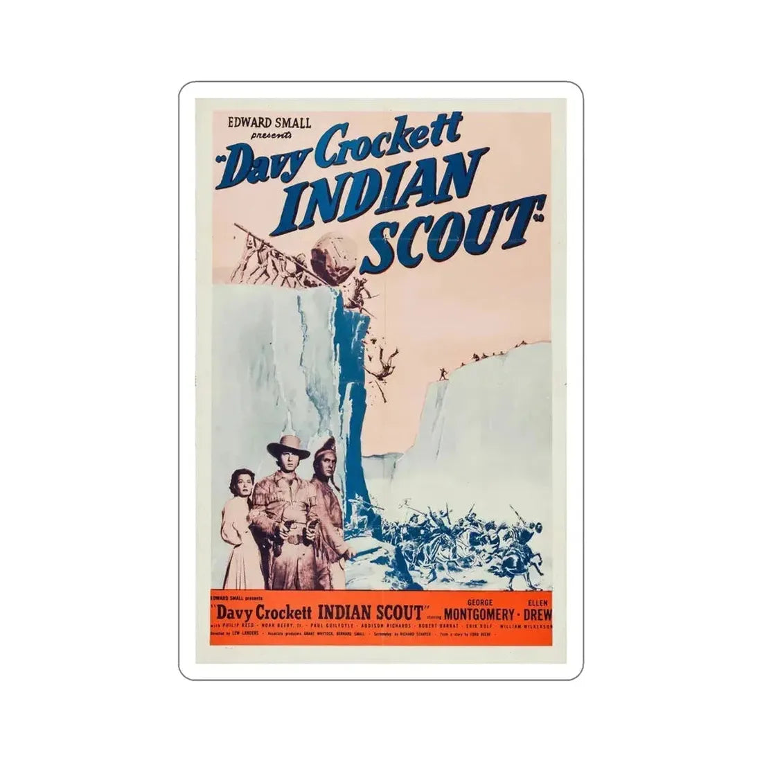 Davy Crockett Indian Scout 1950 Movie Poster STICKER Vinyl Die-Cut Decal 5 Inch - The Sticker Space