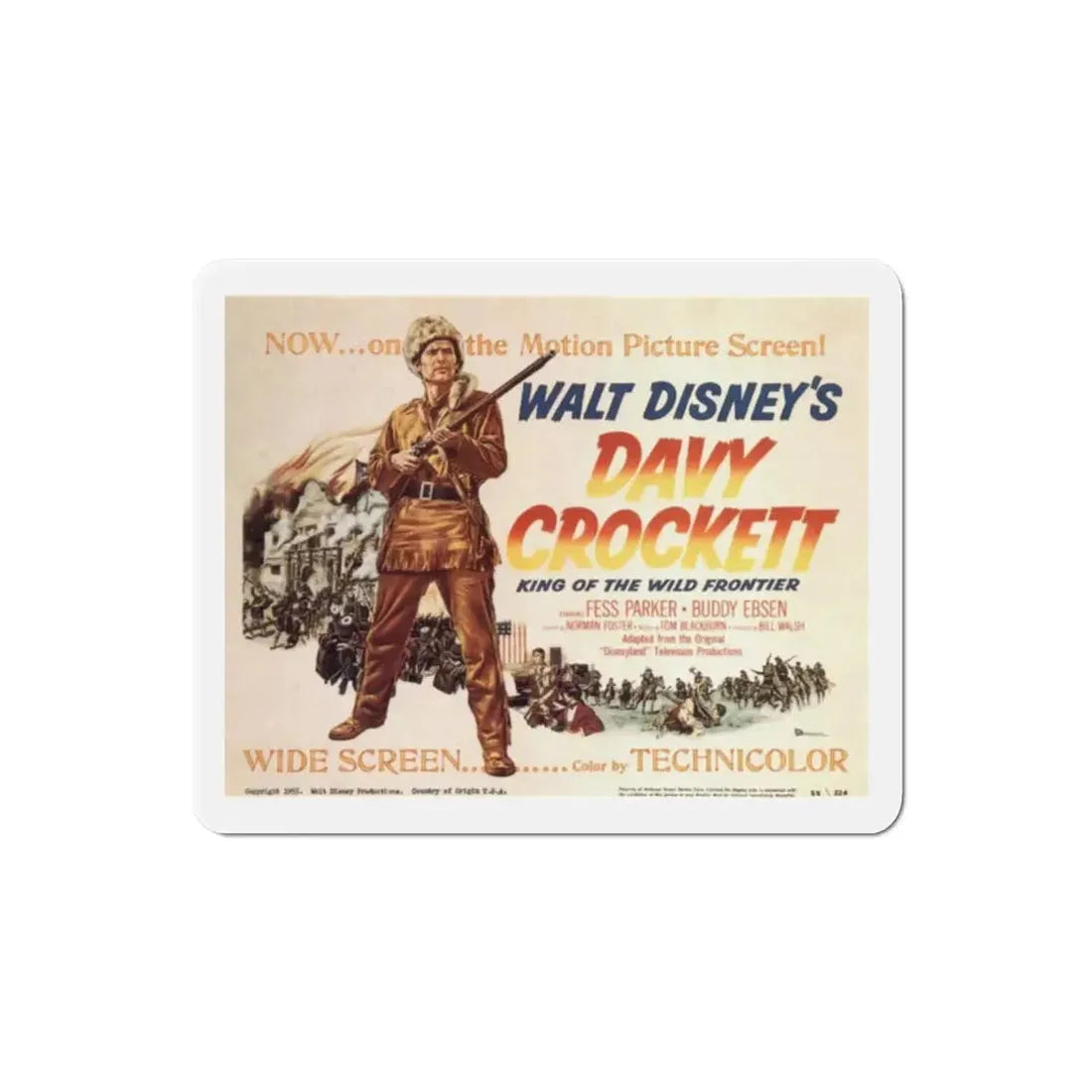 Davy Crockett King of the Wild Frontier 1955 Movie Poster Refrigerator Magnet - The Sticker Space