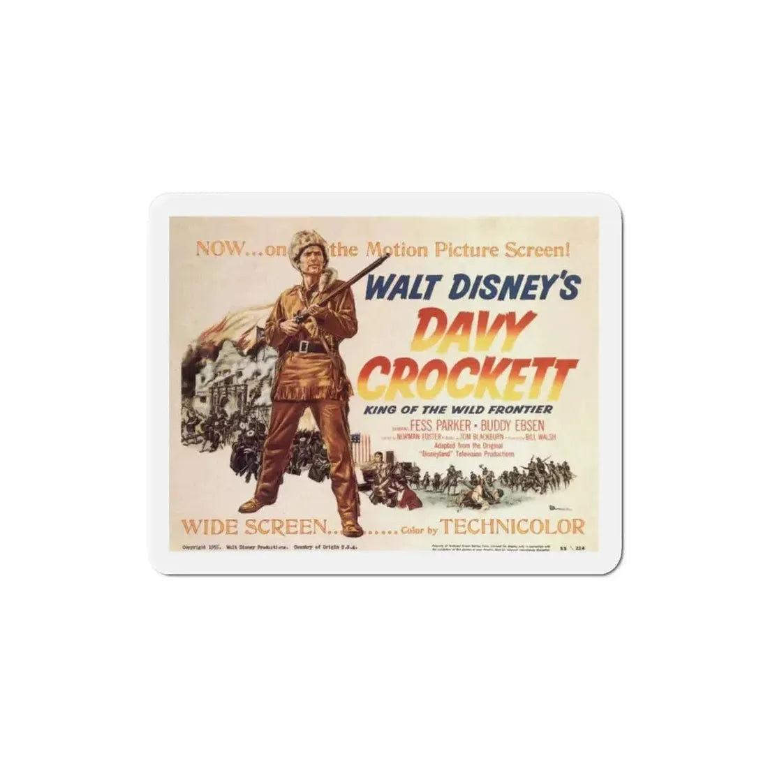 Davy Crockett King of the Wild Frontier 1955 Movie Poster Refrigerator Magnet - The Sticker Space