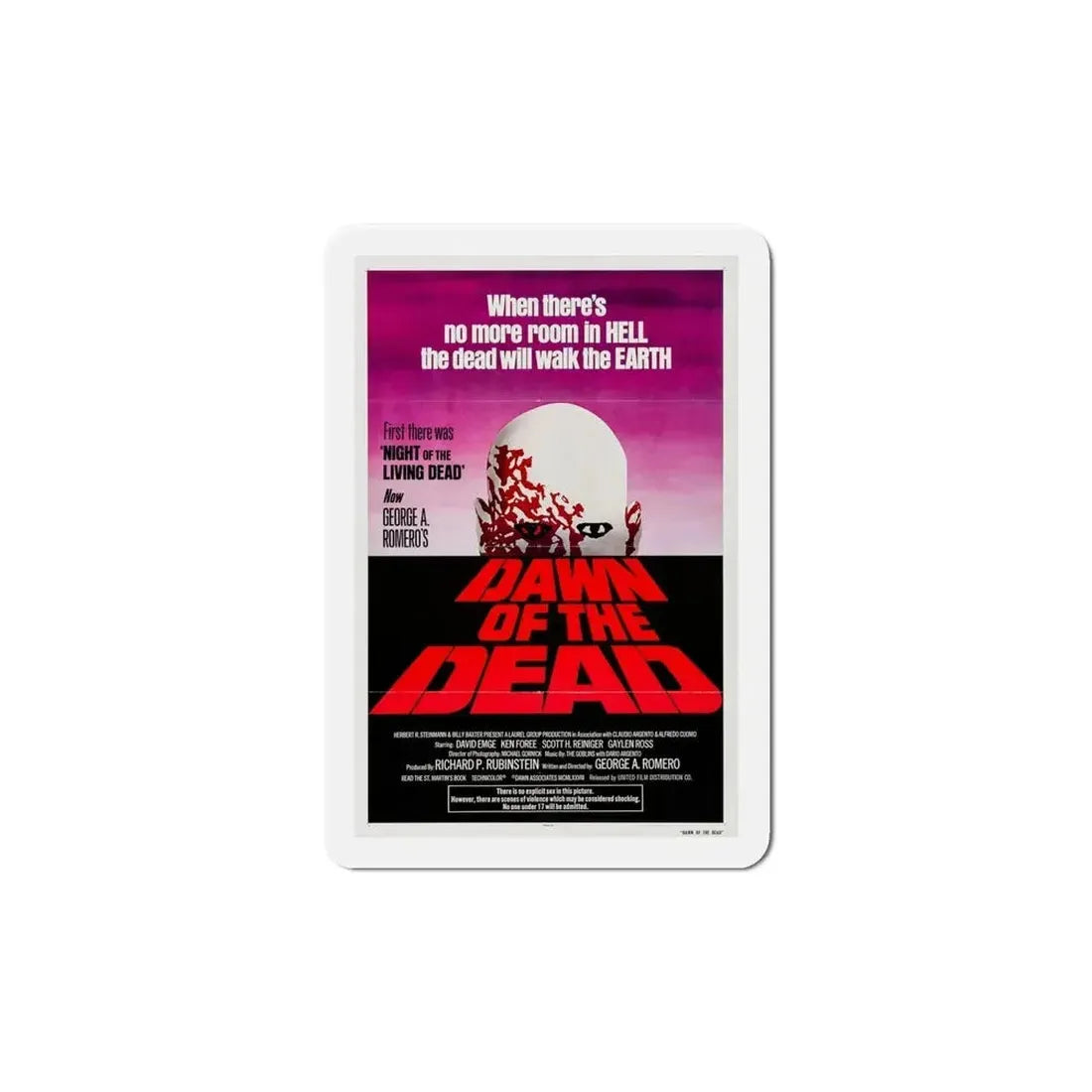 Dawn of the Dead 1979 Movie Poster Refrigerator Magnet - The Sticker Space
