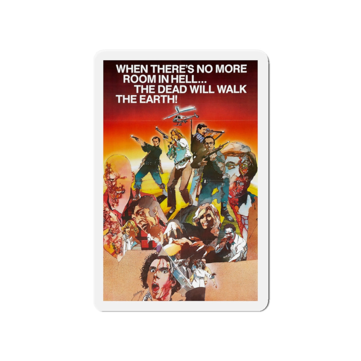 DAWN OF THE DEAD (2) 1978 Movie Poster - Die-Cut Magnet-4" x 4"-The Sticker Space