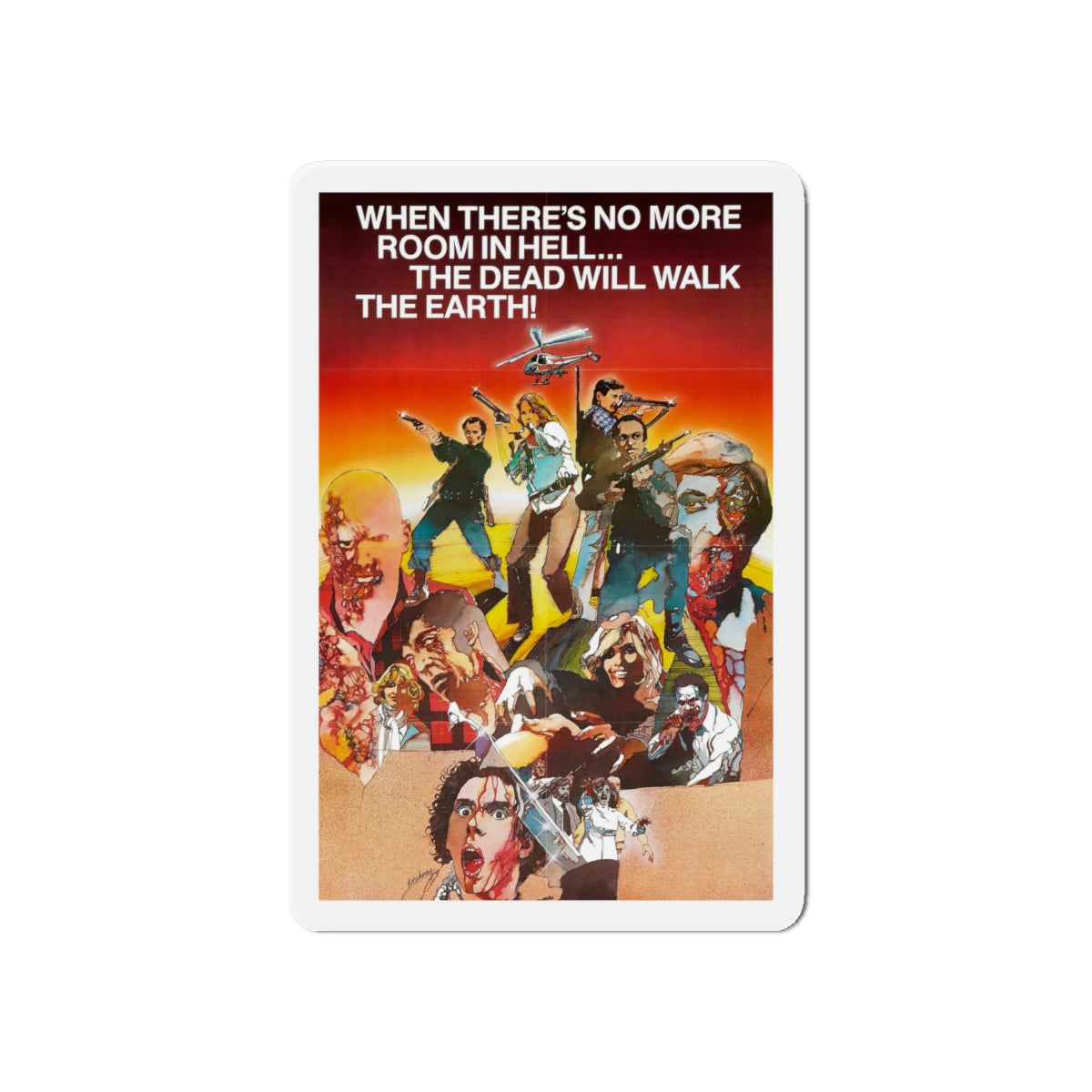 DAWN OF THE DEAD (2) 1978 Movie Poster - Die-Cut Magnet-6 × 6"-The Sticker Space