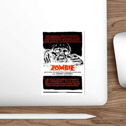 DAWN OF THE DEAD (BELGIAN) 1978 Movie Poster STICKER Vinyl Die-Cut Decal-The Sticker Space