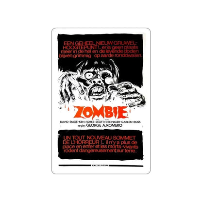 DAWN  OF THE DEAD (BELGIAN) 1978 Movie Poster STICKER Vinyl Die-Cut Decal 6 Inch - The Sticker Space
