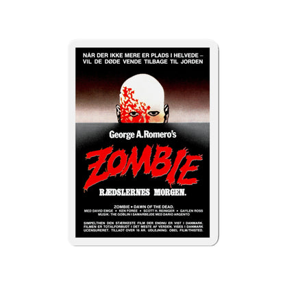 DAWN OF THE DEAD (DANISH) 1978 Movie Poster - Die-Cut Magnet-4" x 4"-The Sticker Space