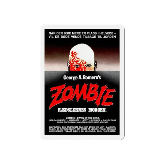 DAWN OF THE DEAD (DANISH) 1978 Movie Poster - Refrigerator Magnet 6 Inch - The Sticker Space
