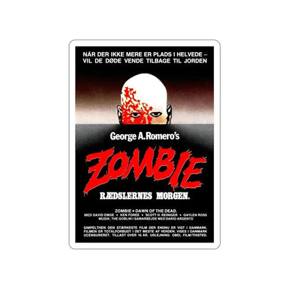 DAWN OF THE DEAD (DANISH) 1978 Movie Poster STICKER Vinyl Die-Cut Decal 4 Inch - The Sticker Space
