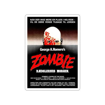 DAWN OF THE DEAD (DANISH) 1978 Movie Poster STICKER Vinyl Die-Cut Decal 5 Inch - The Sticker Space