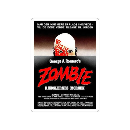 DAWN OF THE DEAD (DANISH) 1978 Movie Poster STICKER Vinyl Die-Cut Decal - The Sticker Space