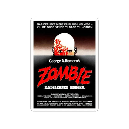 DAWN OF THE DEAD (DANISH) 1978 Movie Poster STICKER Vinyl Die-Cut Decal - The Sticker Space
